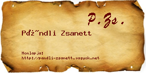 Pándli Zsanett névjegykártya